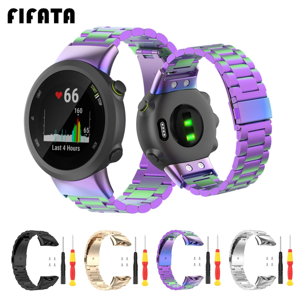 Ремешок для часов FIFATA металлический Garmin Forerunner 45/45s сменный Браслет Swim 2