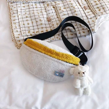 

Aelicy Fashion Plush Women Waist Bag Winter Fanny Pack Phone Pouch Female Waist Bag Kids Pack Plush Women Belt Bag 1220