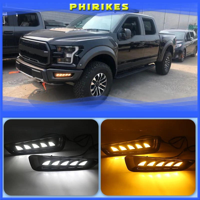 car 1Set DRL Daytime Running Light Daylight Fog Lights For Ford F150