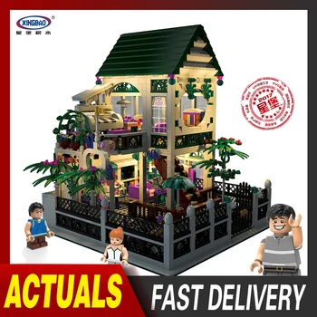 

Xingbao City Street Romantic Heart with LED Light USB Building Blocks Architecture Bricks Compatible Lepining Toys DIY Gifts