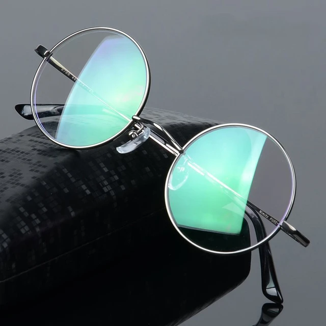 التيتانيوم شفافة نظارات دائرية الرجال النساء الرجعية هاري دائرة العين  النظارات البصرية النظارات إطار صغير واضح