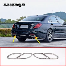 Quality Stainless Steel Exhaust Tail Pipe Outlet Frame Cover For New S class Mercedes Benz 2018-2019 back Exhaust Muffler Trim Quality Stainless Steel Exhaust Tail Pipe Outlet Frame Cover For New S class Mercedes Benz 2018-2019 back Exhaust Muffler Trim