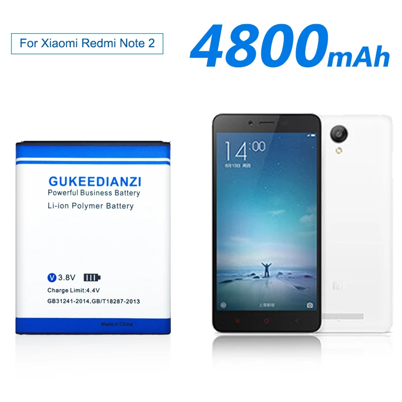 Аккумулятор для мобильного телефона GUKEEDIANZI BM45 для Xiaomi Redmi Note 2 Red Rice Note2 4800 мАч Высококачественный сменный аккумулятор