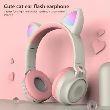 

2020 New Bluetooth 5.0 Headphones LED Noise Cancelling Girls Kids Cute Headset Jack 3.5mm With Microphone Wireless Headphones