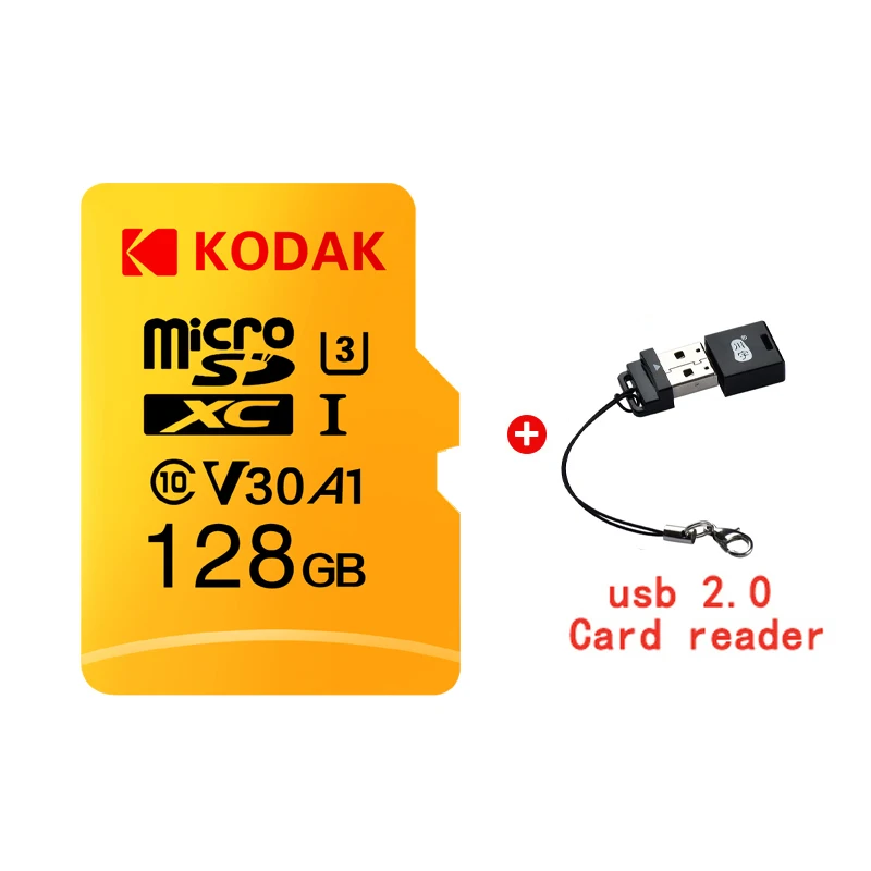 Kodak U3 карта памяти 32 Гб 64 Гб 128 ГБ 256 ГБ 512 ГБ Micro SD карта TF флэш-карта micro SD carte для карт телефона add Card reader292 - Емкость: KD-TF-U3-128G-292