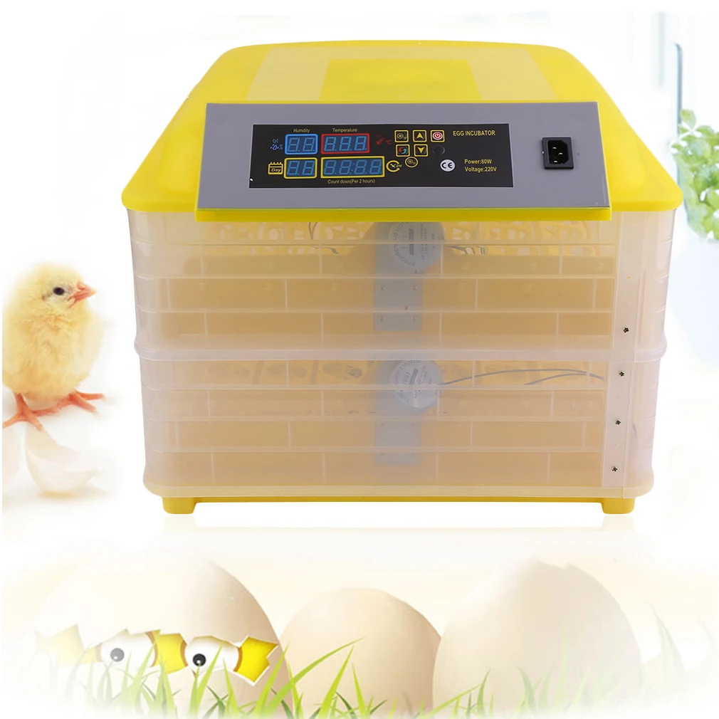 Профессиональный автоматический инкубатор для курицы 96 яиц, утиное Птичье яйцо, инкубационное оборудование, контроль температуры, инкубаторная машина, британская вилка