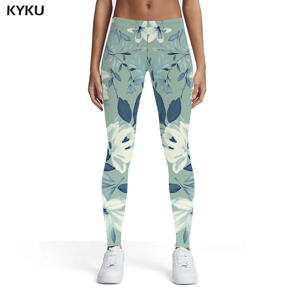 KYKU Flower Leggings Women Flowers 
