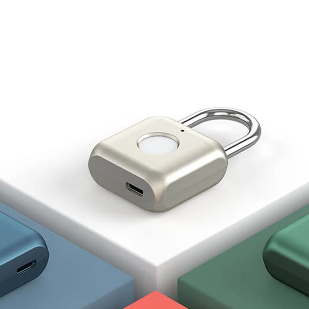 Золотой Умный замок отпечатков пальцев для дверного навесного замка Micro usb зарядка для офиса Домашняя безопасность разблокировка IPX2 водонепроницаемый Интеллектуальный разблокировка - Цвет: Золотой