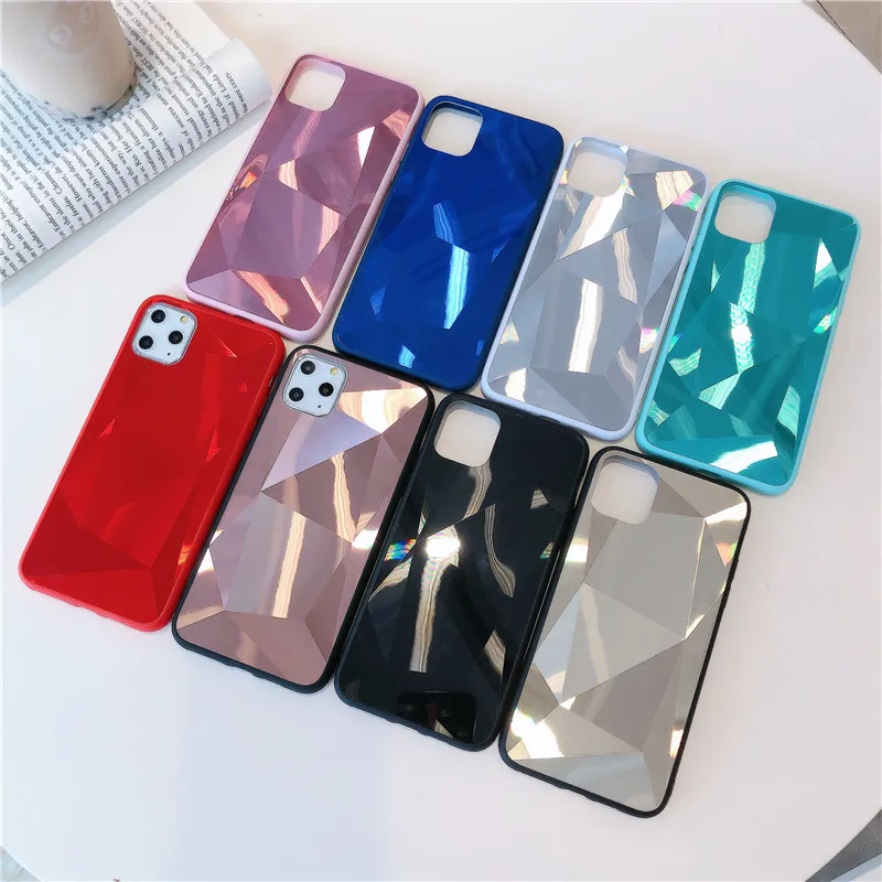 3D Diamond Shiny Mirror Mobile Phone Case For iPhone 11 6 6S 7 8 Plus Soft PC Cases Cover iphone XS Max X XR |