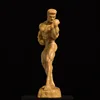 Hand-Carved Wooden Muscle Man Fitness Statue - Exquisite Handmade Decorative Figurine 3