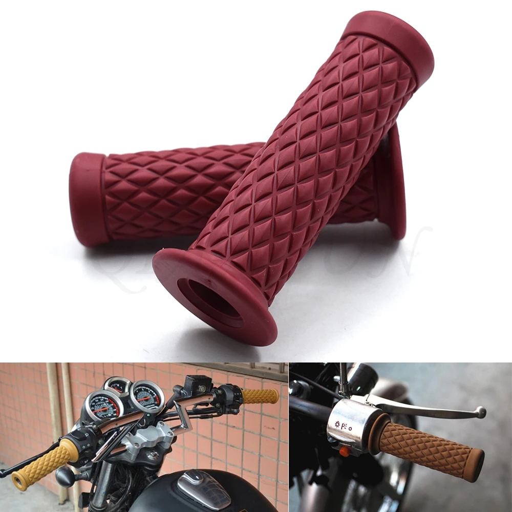 Универсальный 7/" 22 мм Ретро резиновая ручка мотоцикла 8 цветов доступны для Yamaha YZF600R YZF750 YZF1000 R XJR1300 FJR1300 FZ16