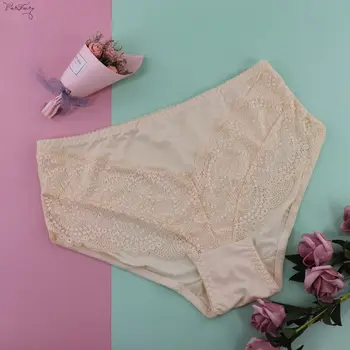 

Parifairy Floral Lace Women Plus Size Brief 7XL 6XL 5XL 4XL 3XL 2XL Super Thin Underpants For Ladies Black Beige White Panty