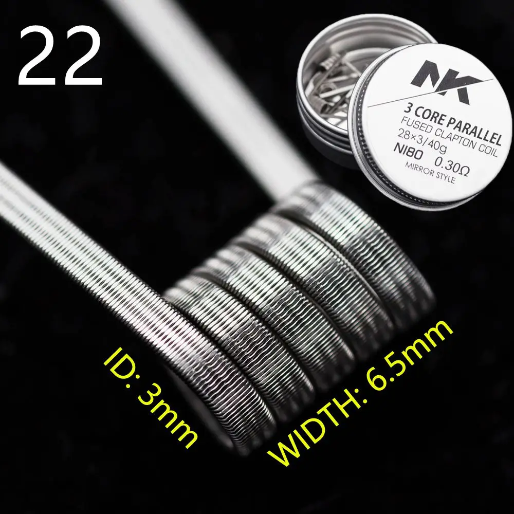 NK Ni80 DIY Coils Clean Prebuilt Triple Fused Clapton Vape Wire Flat
