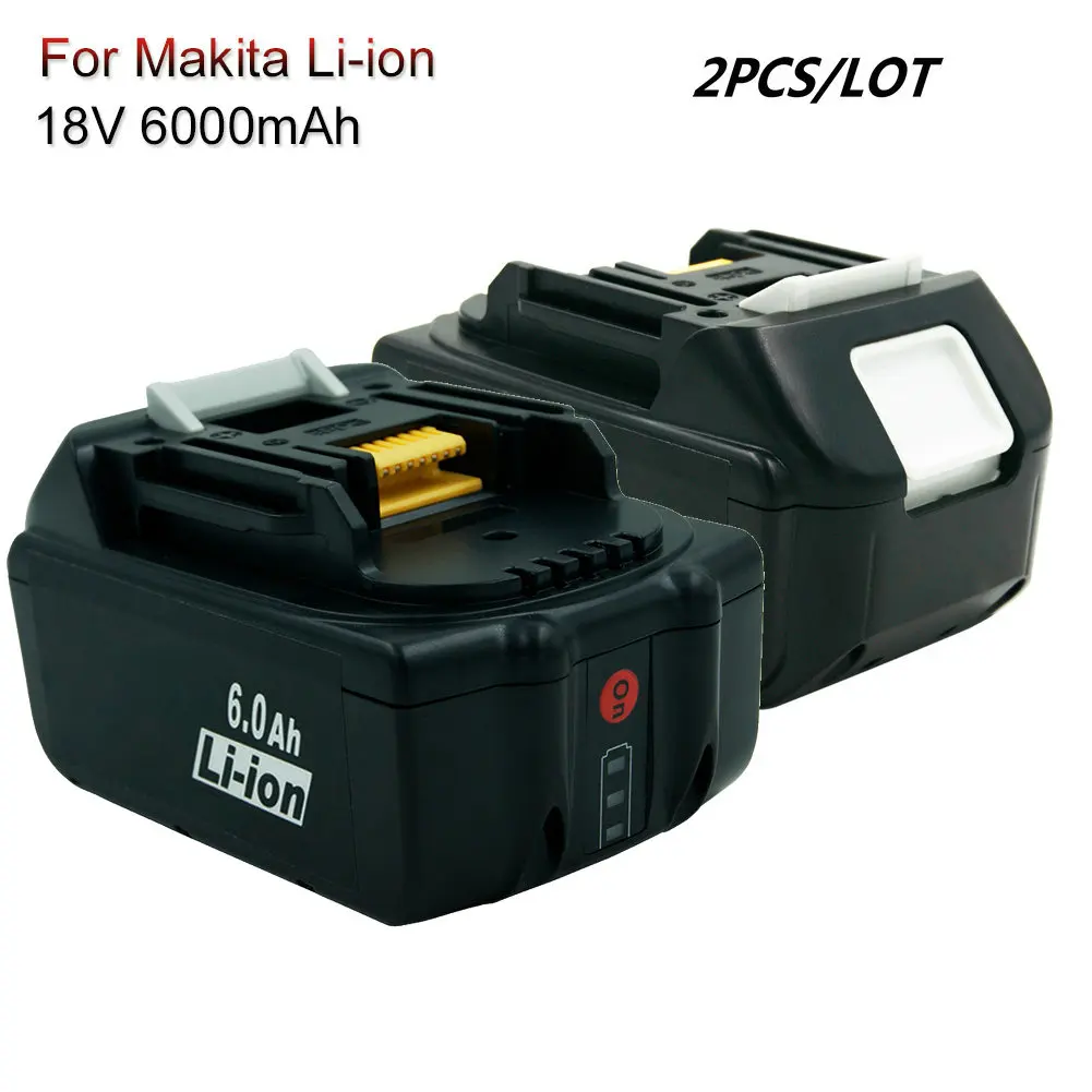 2 шт. BL1860 Перезаряжаемые батарея с светодиодный 18V 6.0A литий-ионная аккумуляторная Мощность механические инструменты батареи для Makita BL1830 BL1850 BL1840 LXT400