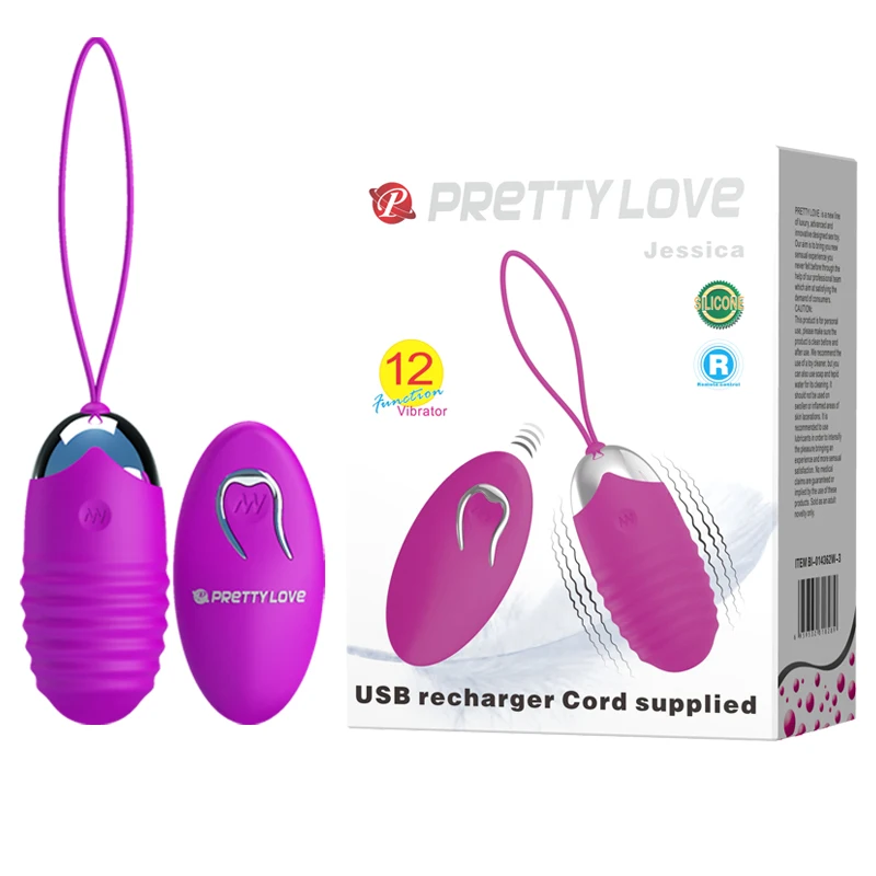 PRETTY-LOVE-USB-Recharger-Cold-Supplied-remote-Control-12-function-Vibrations-Jump-Egg-Bullet-Vibrator-Adult