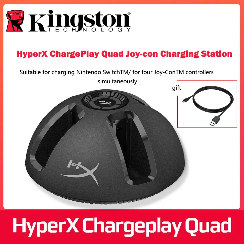 Kingston HyperX ChargePlay Quad Joy-Con Портативный портативная игровая приставка в зарядную базу заряжает до 4-х никель-металл-в-1 Для nintendo переключатель