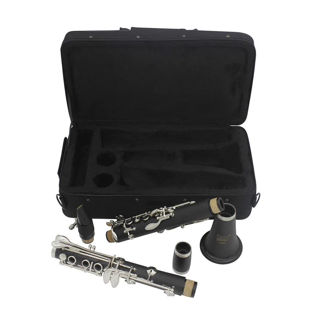 Premium Bakelite Falling Tune B Clarinet with Case Reed Clip Screwdriver Cleaning Cloth Strap Classical Jazz Musical Instrument