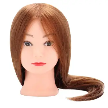 

Mannequin 20inch Light Brown Curling Straitening Hair Styling Training Practice Head Hair Mannequins Dummy Head