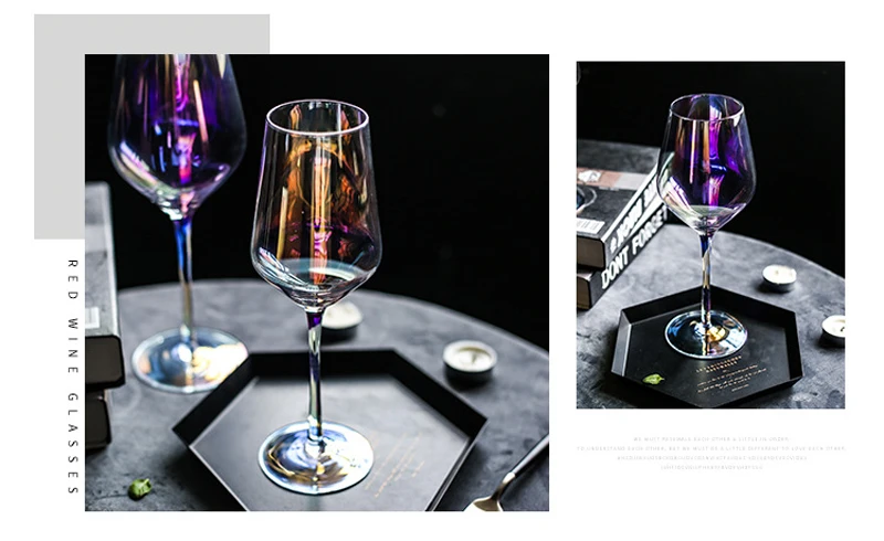 Copos de vinho de cristal do arco-íris