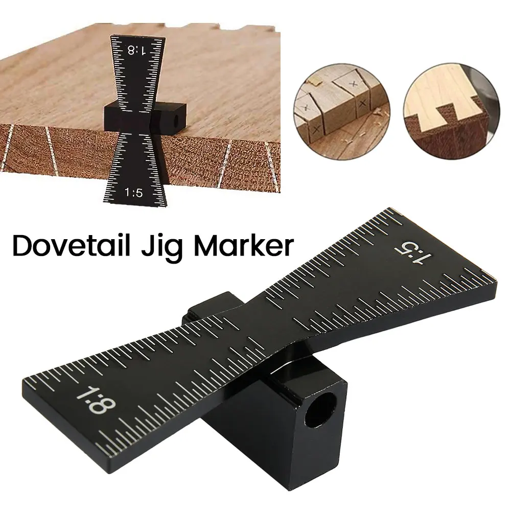 

Dovetail Jig Woodworking Marking Tools Wood fits Router Bit Guide Measure Marker for 1" Dovetails Featuring 1:5 and 1:8 Slopes
