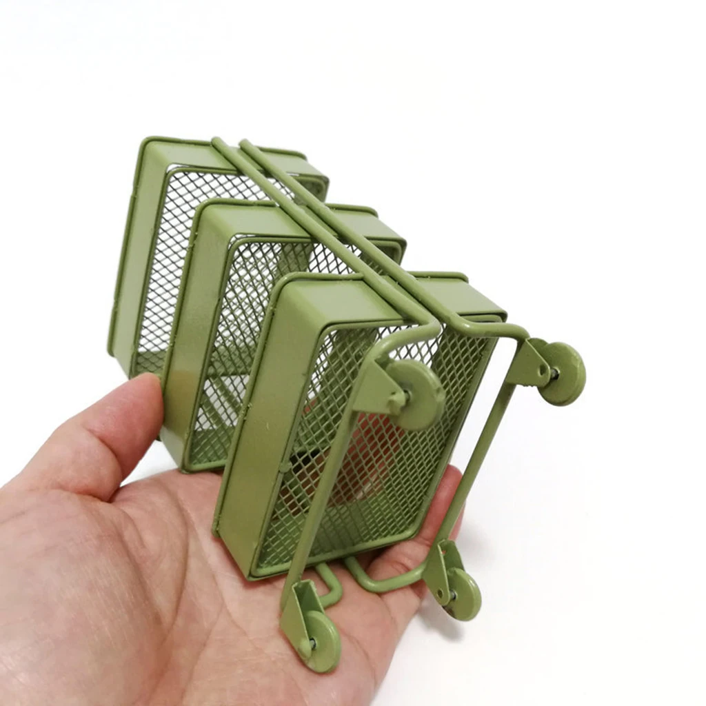 1:12 Dollhouse Miniature Furniture Shelf Bookshelf With Wheels Storage Display Rack Dollhouse Furniture Accessories