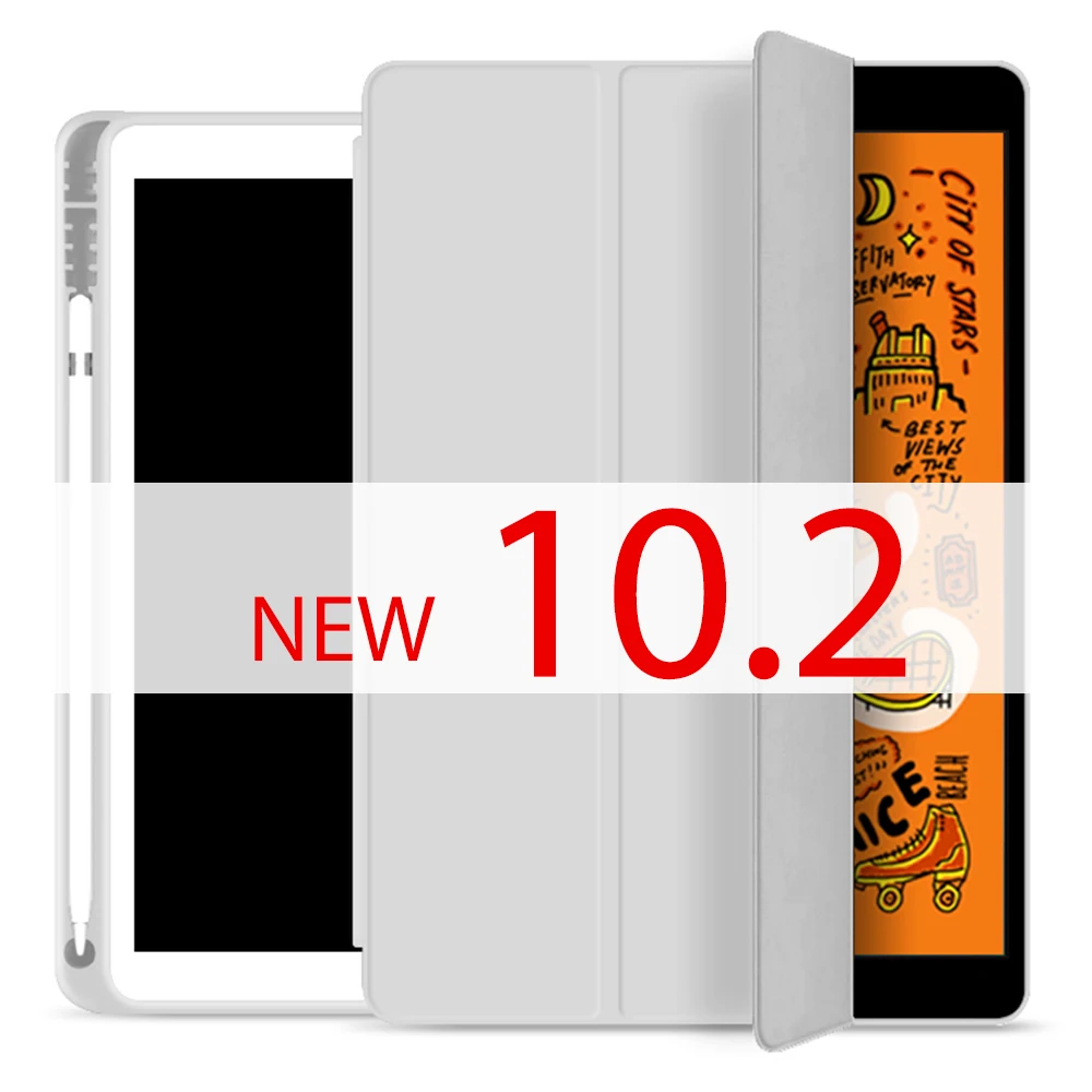white 10.2 Для ipad чехол карандаш держатель Funda для ipad 6-го поколения для ipad Mini 5 ipad 10,2 / 9,7 чехол - Цвет: white 10.2