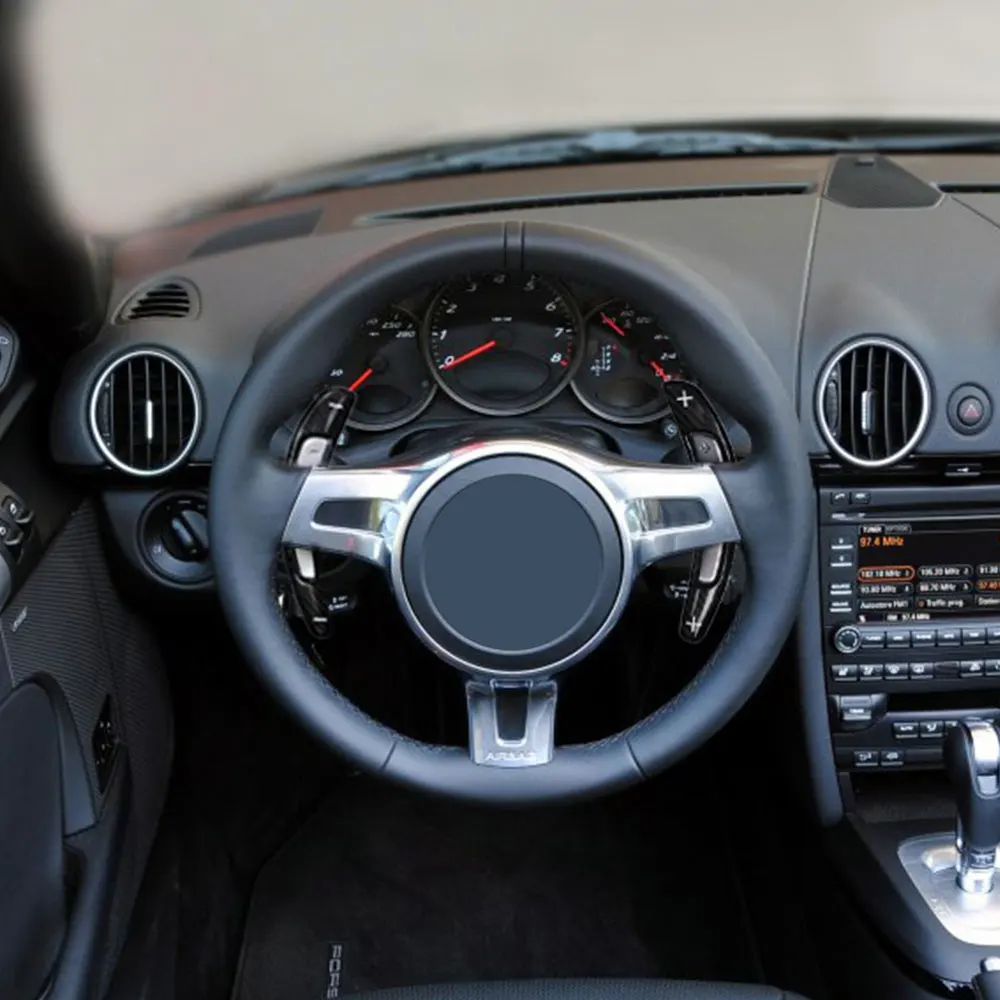 Для Porsche 991 Cayman 981 Настоящее углеродное волокно рулевое колесо весло переключатель накладка расширение