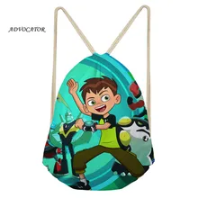 ADVOCATOR Ben 10, Детский 3D рюкзак на шнурке, водонепроницаемый спортивный рюкзак для мальчиков и девочек, повседневная сумка для хранения, карман, Mochila Saco