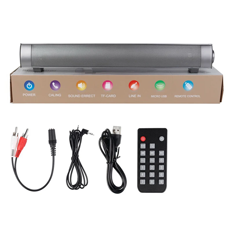

Wireless Bluetooth Speaker 4.0 SoundBar Remote Control TF Card TV Cellphone Tablet Surround Sound System TV Speaker Black
