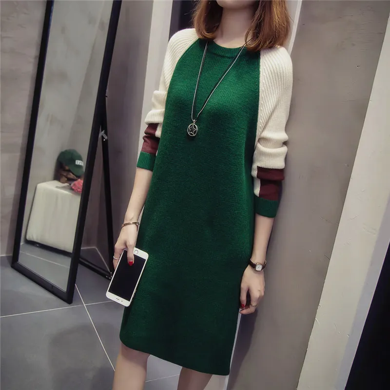 

Autumn And Winter Loose-Fit Long Sleeve Casual Mid-length Dress
