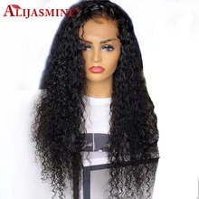 Алижасмин 360 кружевных фронтальных париков для черных и белых женщин волна воды кружева спереди Remy человеческих волос парик с волосами младенца