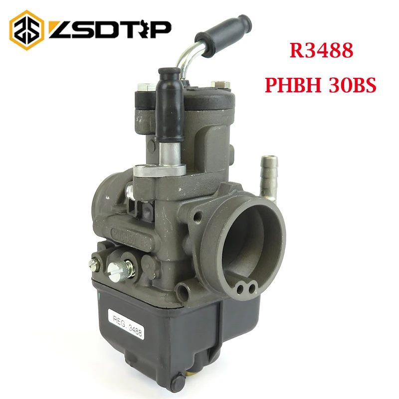 ZSDTRP Moto Guzz Carburetor Dellorto PHBH 30BS 4T(B) R3488 for 125-300cc 4T Engine Carburetor