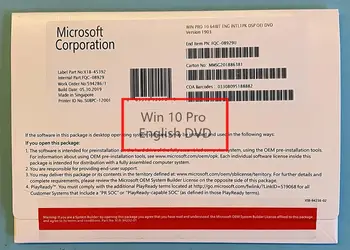 

Multilanguage Microsoft Windows 10 Pro Operate System Product Key OEM COA License Include DVD 64 Bit 1 Device English Version