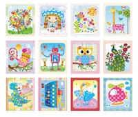 8Pcs/5pcs Kids DIY Button Stickers Drawing Toys Handmade School Art Class Painting Drawing Craft Toys Children Early Educational 4