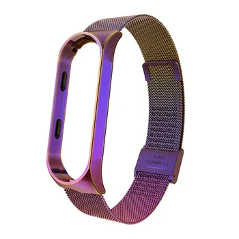 

Metal Strap For Xiaomi Mi Band 3 4 Screwless Stainless Steel Sturdy Bracelet Colourful Buckle Magnet Watchband For Miband 3 4