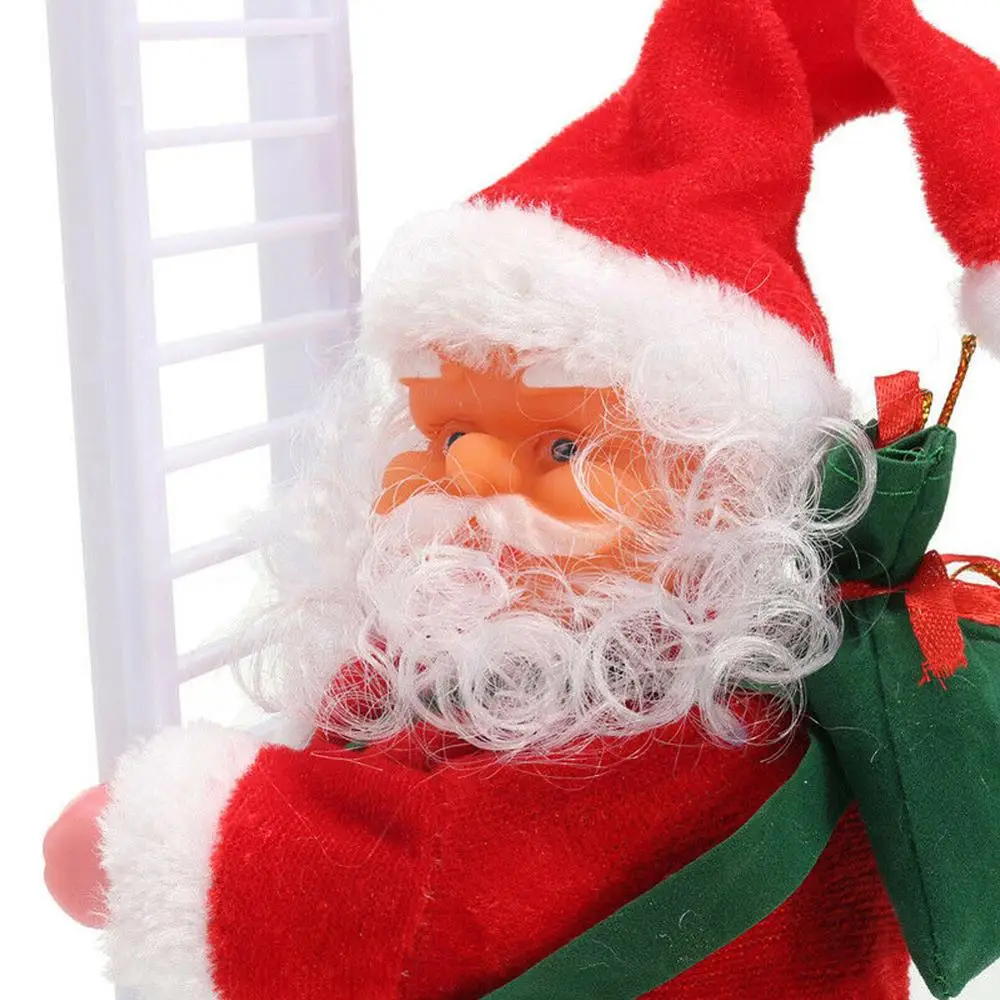 Забавный Рождественский Санта Клаус Электрический подъем подвесная лестница вечерние украшения Рождественская елка украшения Новогодние подарки для детей