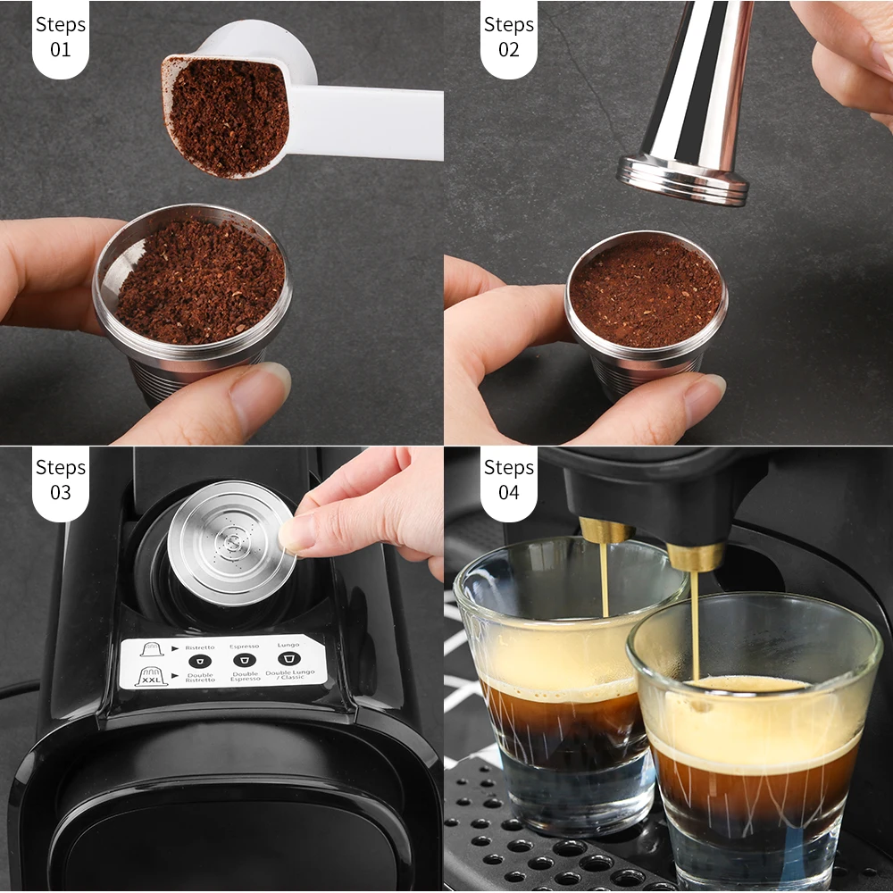 Cápsula de café recargable reutilizable para cafetera LOR, filtros