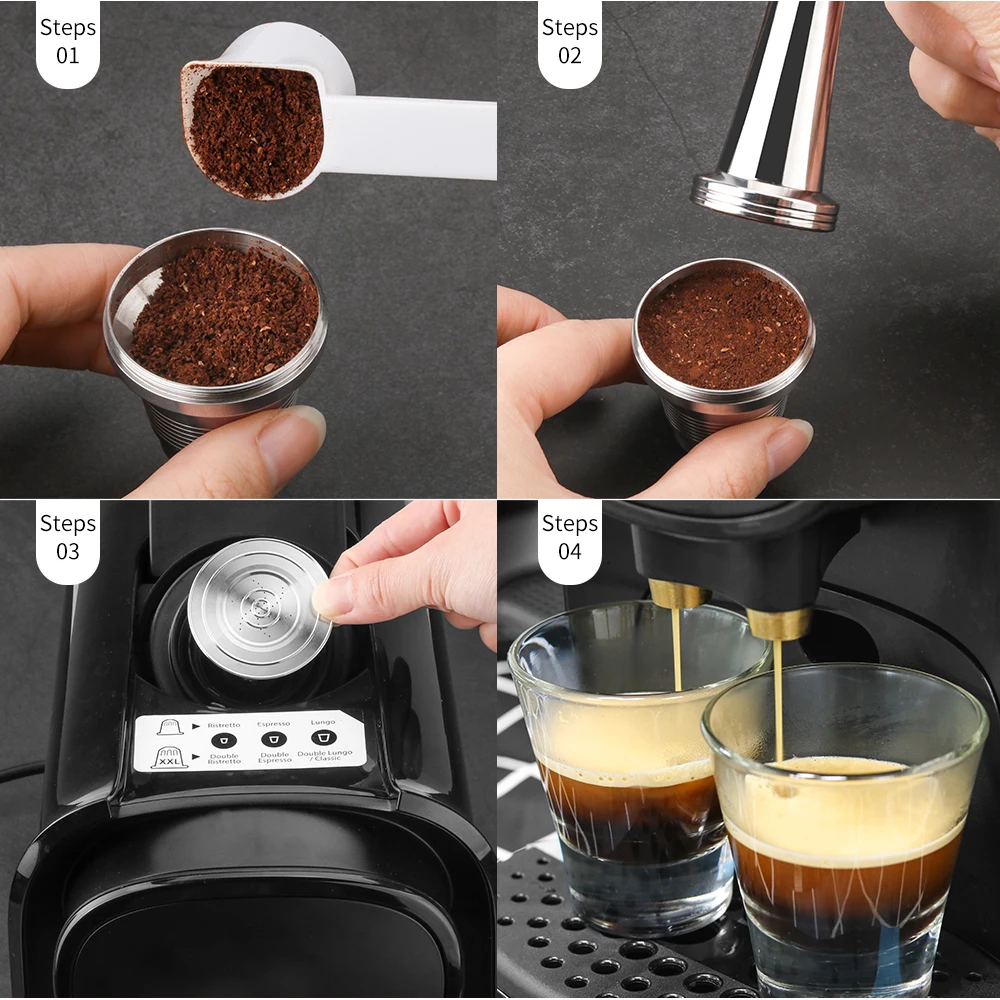 Reusable XXL Double Coffee Capsule Cup For L'Or Barista LM8012 Machine  Stainless Steel Coffee filter Pod For LOR Machine - AliExpress