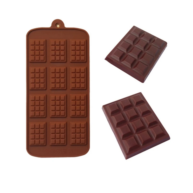 12 Even Chocolate Mold Silicone Mold Fondant Molds DIY Candy Bar Mould Cake Decoration Tools Kitchen Baking Accessories