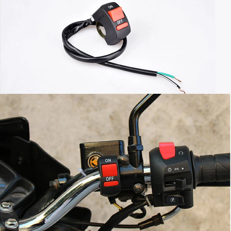 Motorcycle 7/ 8 Universal Handlebar Mounting ON/OFF Switch button DC 12V/10A 