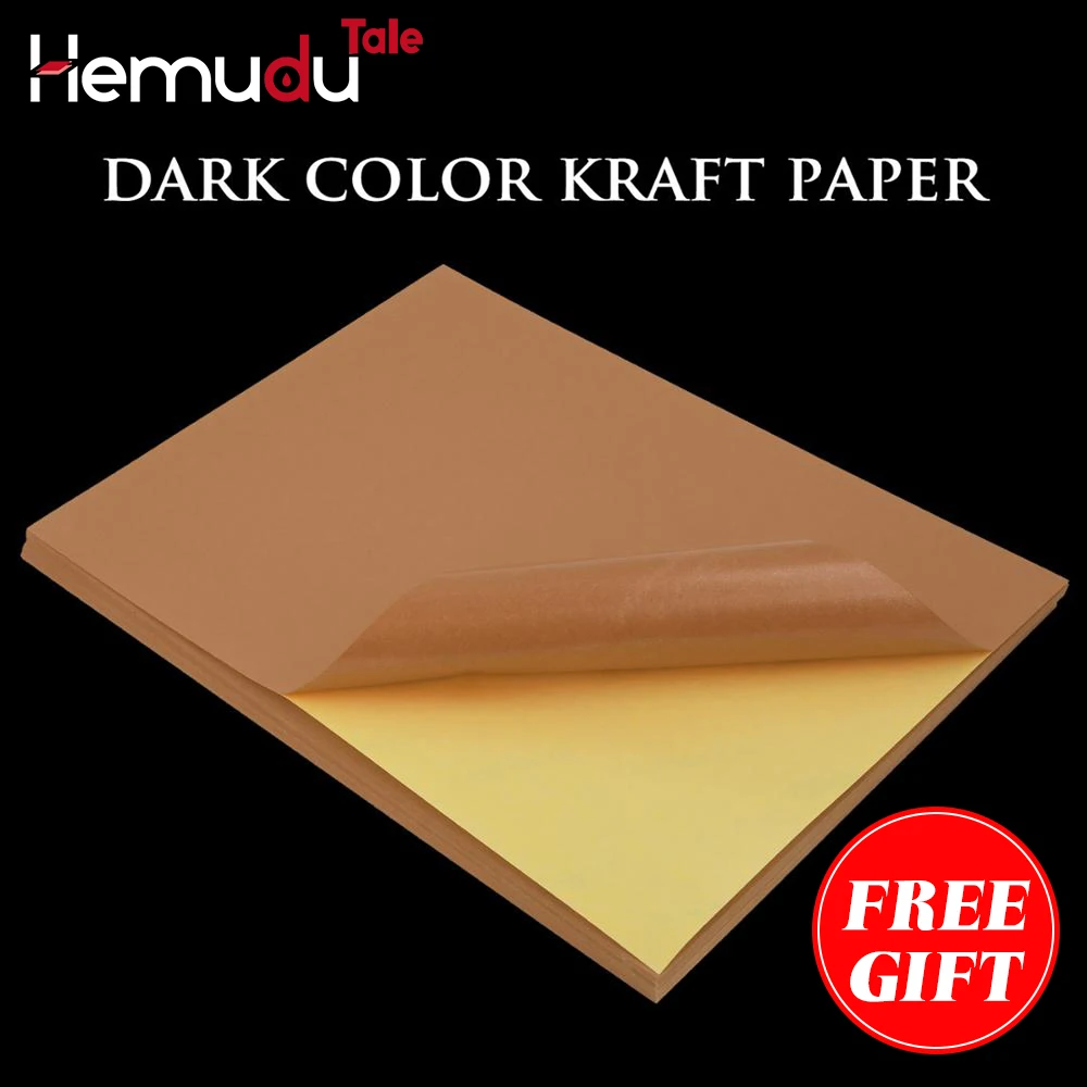 

A4 50/100sheets Blank Copy Paper Kraft Matte Printable Self Adhesive Lable paper for Office Laser Inkjet Printer Packaging Lable