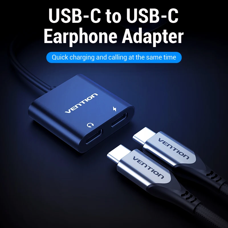 Vention USB C аудио адаптер для наушников 2 в 1 type-c-Dual USB C аналоговый/цифровой конвертер для наушников для huawei P20/30 Pro Mi 8/9