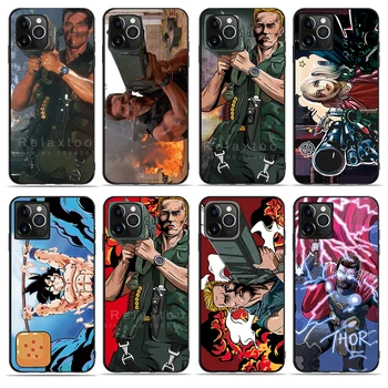 

arnold schwarzenegger machine gun terminator case for iphone 11 commando rocket poster case for i phone11 iphone11 pro max cover