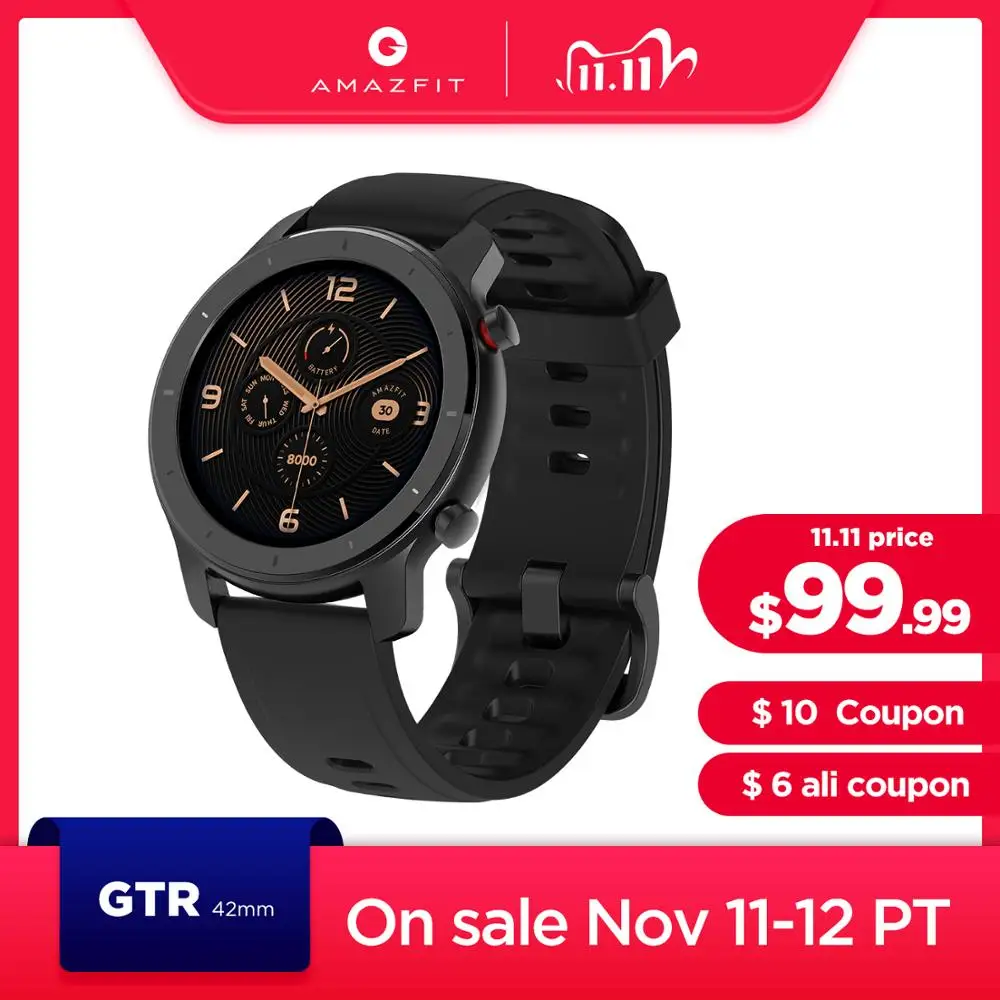 

In Stock Global Version New Amazfit GTR 42mm Smart Watch 5ATM women's watches 12Days Battery Music Control For Android IOS