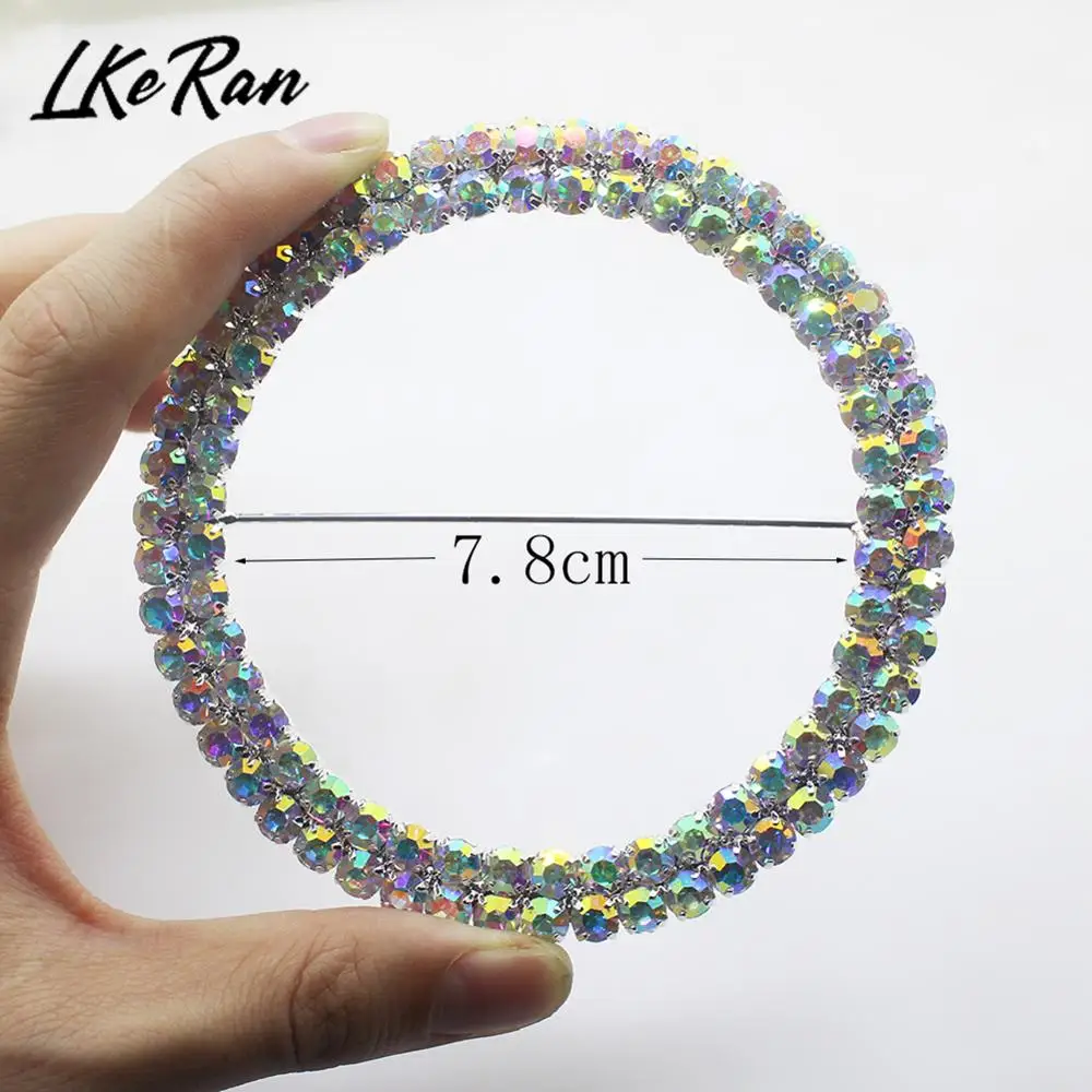 New 5mm AB Crystal Double Drain Rhinestone Buckle Silver/Gold Chair Sash Ribbon Slider buckle DIY Intimate Accessorie | Дом и сад