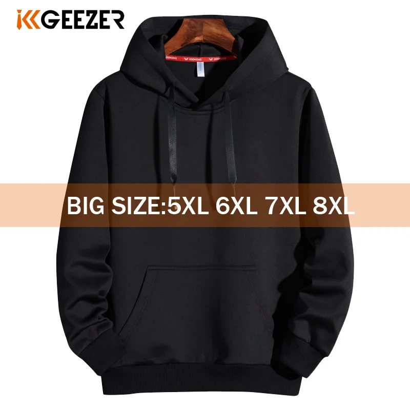 Sudadera con capucha para hombres 5XL 6XL 7XL 8XL Sudaderas con capucha Hombres Negro 2020