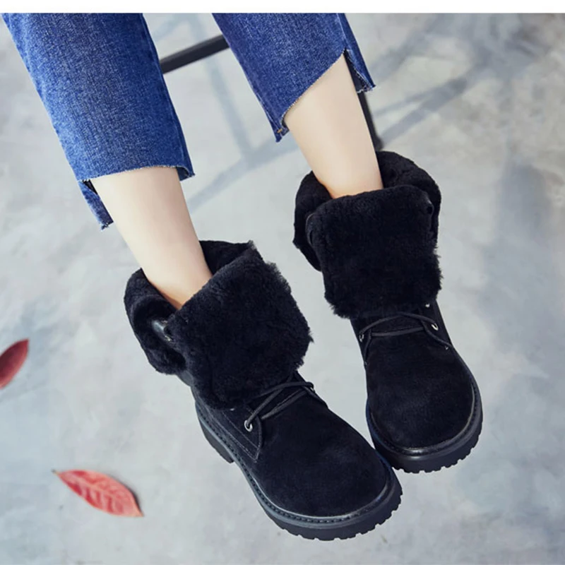 Зимние сапоги из натуральной кожи; женская теплая зимняя обувь на танкетке с мехом внутри из водонепроницаемого плюша; модель года; Женская водонепроницаемая обувь на платформе