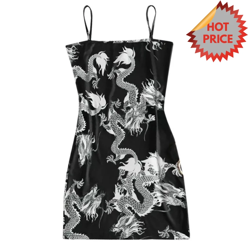 Dragon Print Sleeveless Dress-1