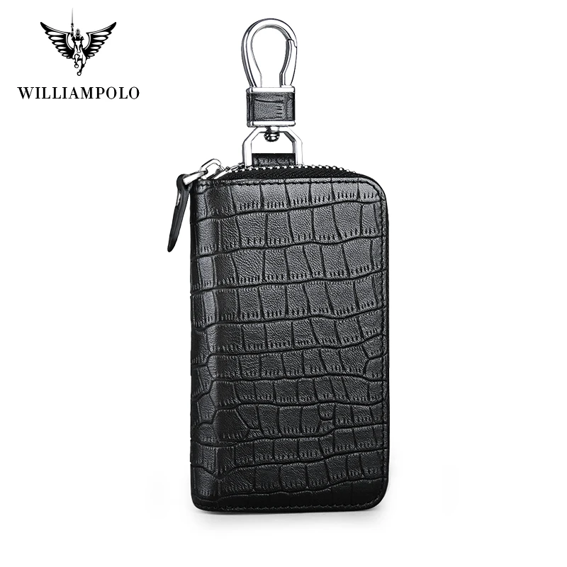 Новый Кошелек WILLIAMPOLO для ключей с имитацией кожи крокодила из натуральной