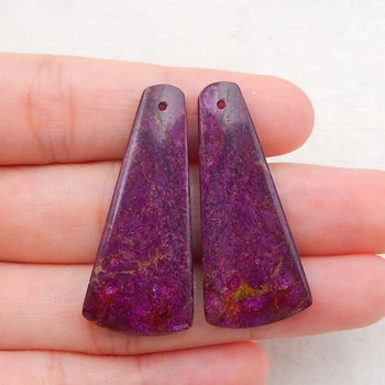 

Natural Gemstone Purple Jasper fashion Earring Bead 37x15x3mm，5.2g